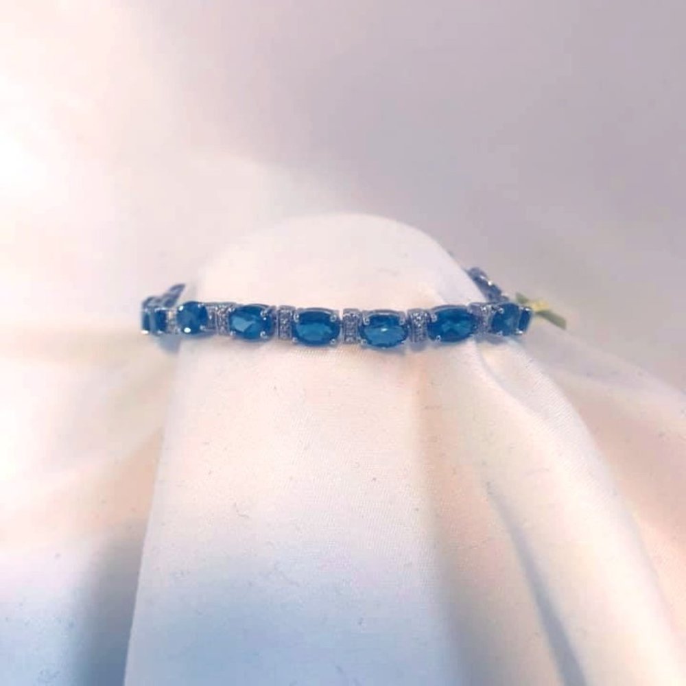 London Blue Topaz and diamond bracelet
